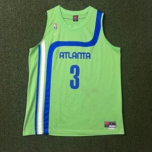 Vintage‎ Atlanta Hawks NBA Shareef Abdur-Raheem Neon Green Basketball Jersey
